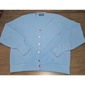 Vintage Arnold Palmer By Robert Bruce Cardigan Sweater Mens XLBlue Golf Made USA